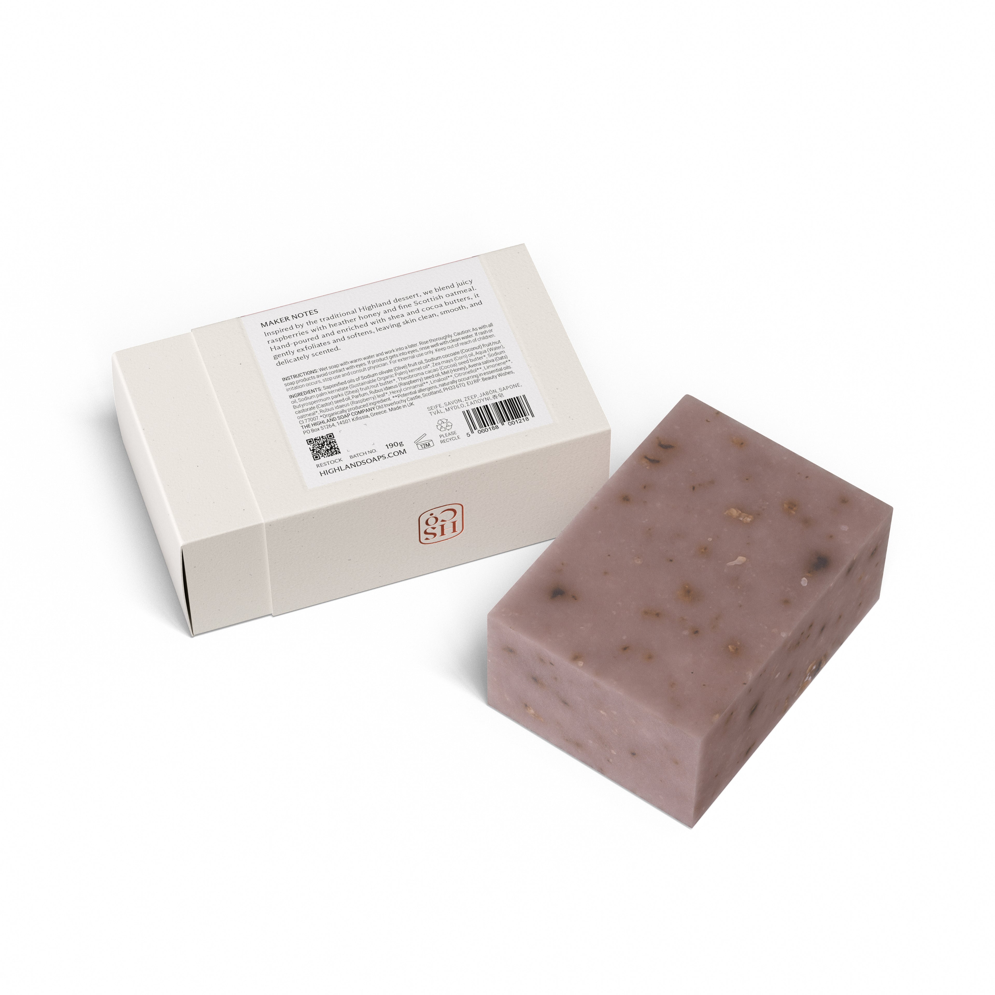 Scottish Raspberry Cranachan Soap 190g