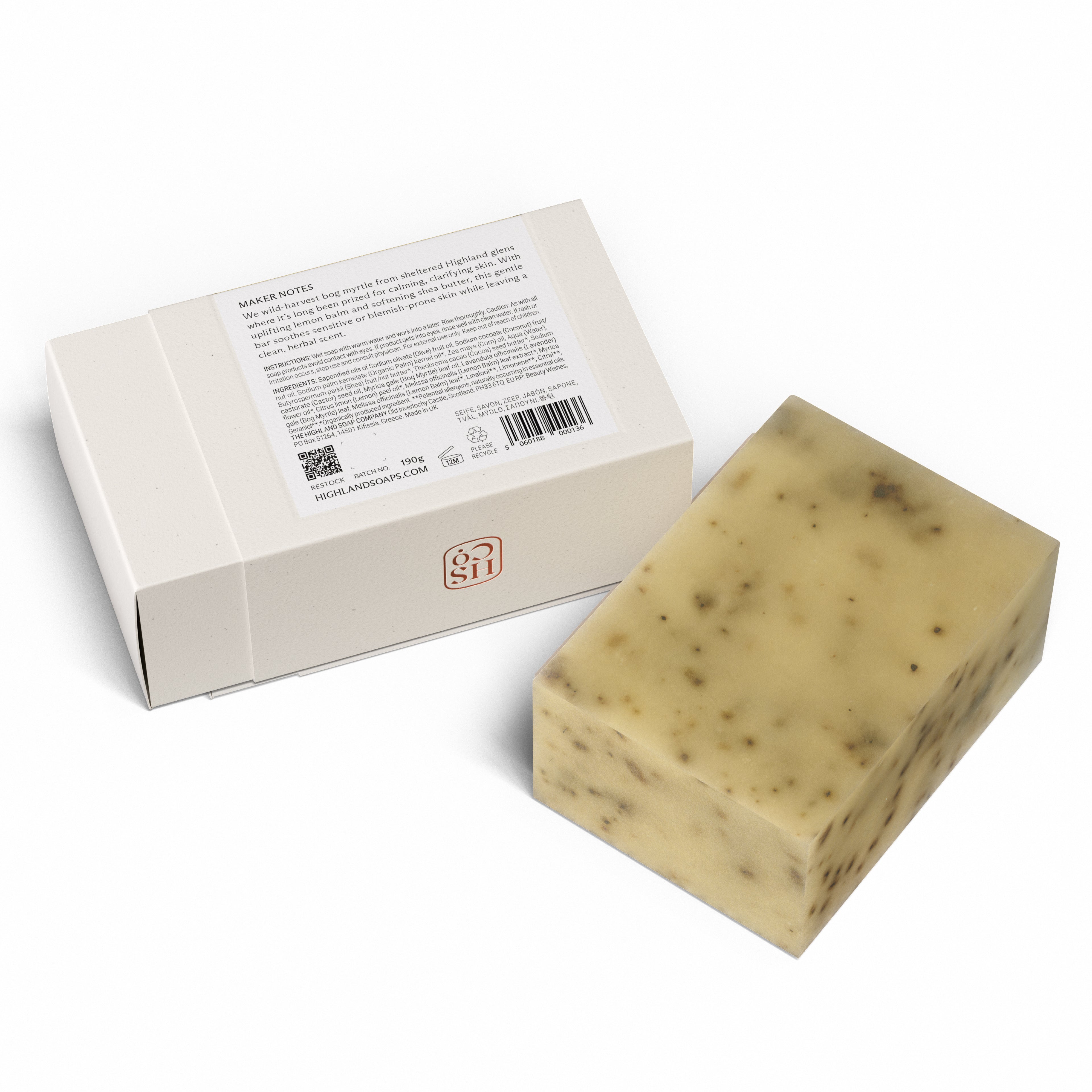 Bog Myrtle & Lemon Balm Soap 190g